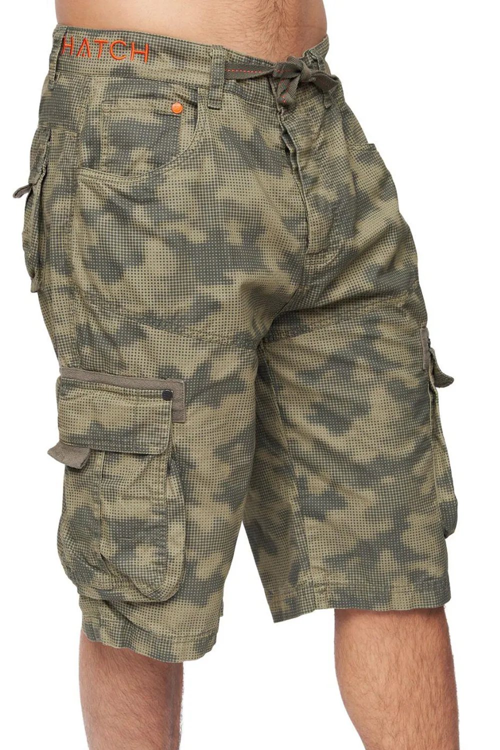 Mens Camouflage French Terry Cargo Shorts