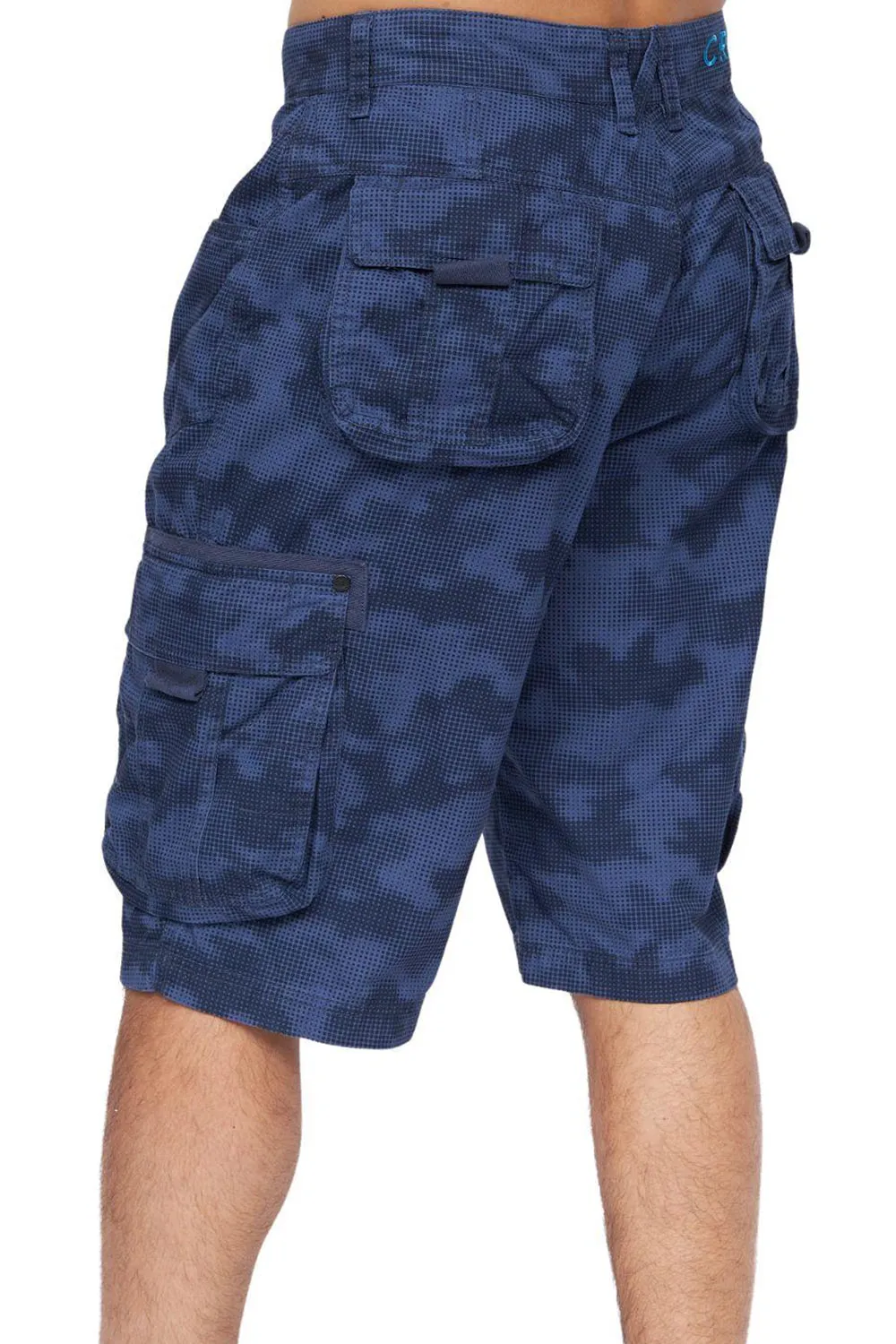 Mens Camouflage French Terry Cargo Shorts