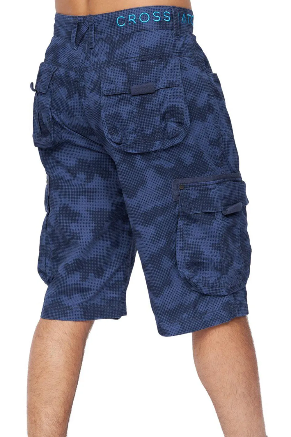 Mens Camouflage French Terry Cargo Shorts