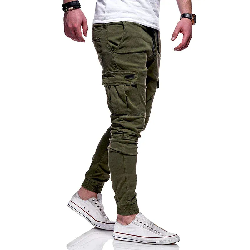 Men'S Casual Joggers Pants Sweatpants Cargo Combat Loose Sport Workout Trousers