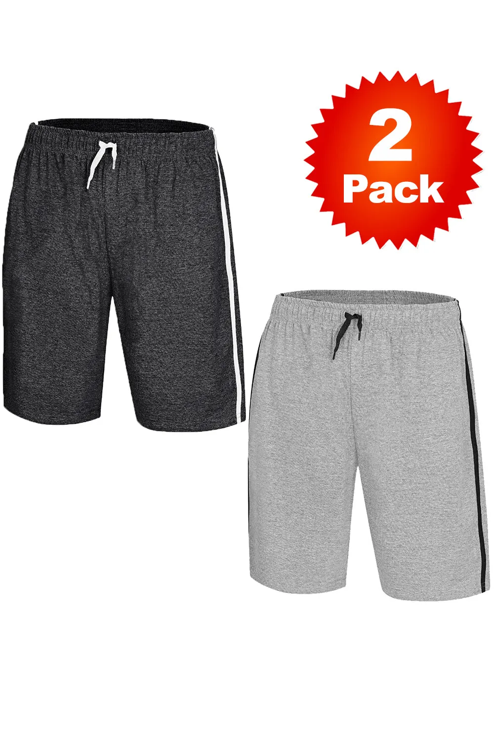 Mens Cotton Loungewear Shorts - Pack of 2