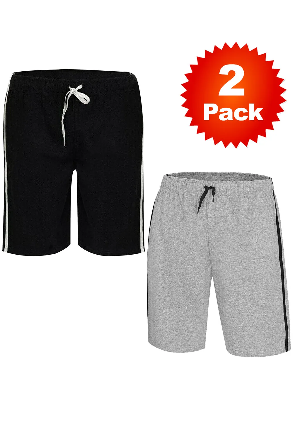 Mens Cotton Loungewear Shorts - Pack of 2