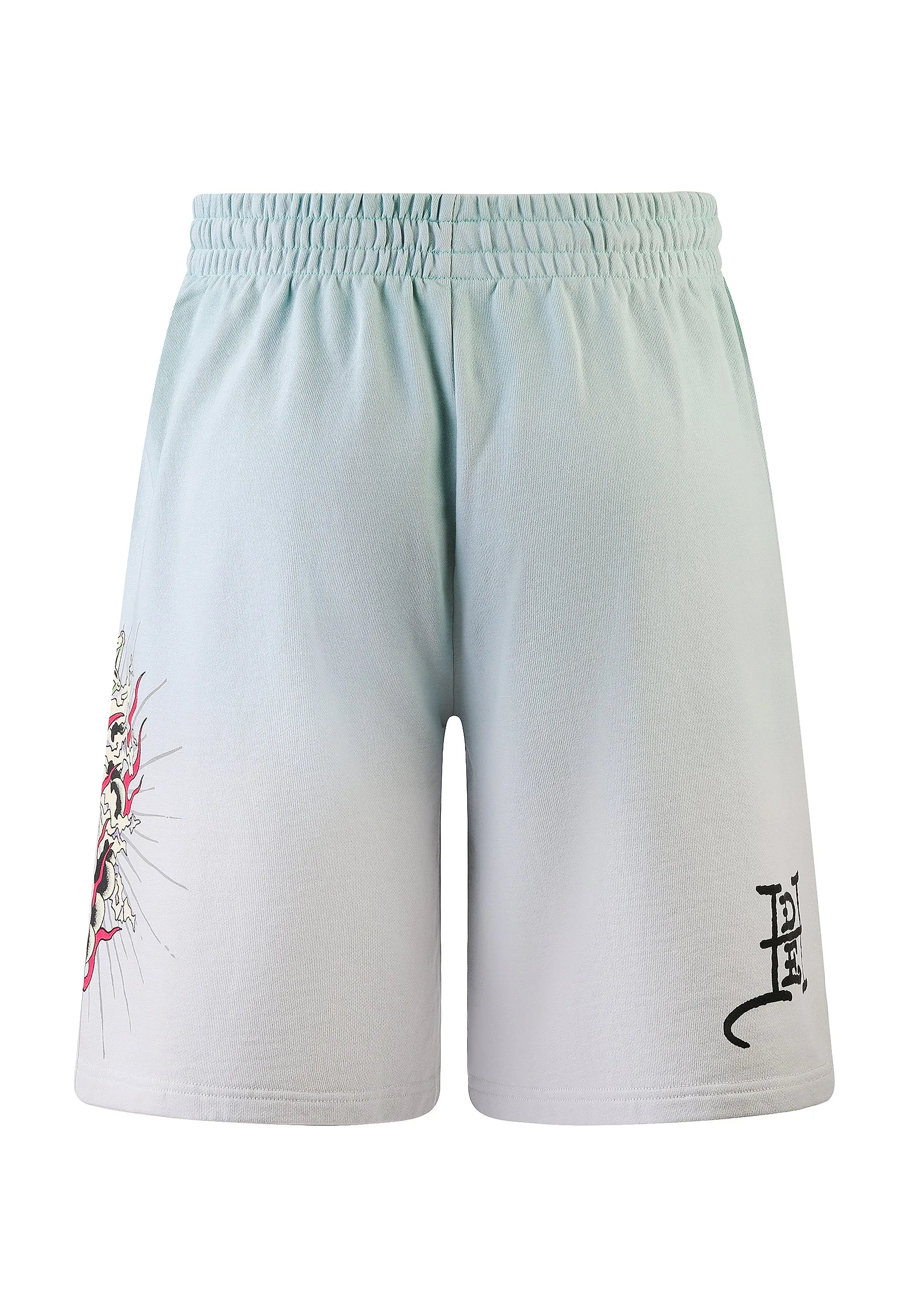 Mens Death Fighter Sweat Shorts - Light Green/Grey