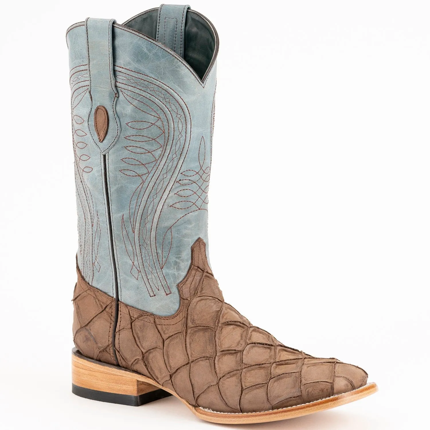 Men's Ferrini Bronco Print Pirarucu Fish Boots 4339310