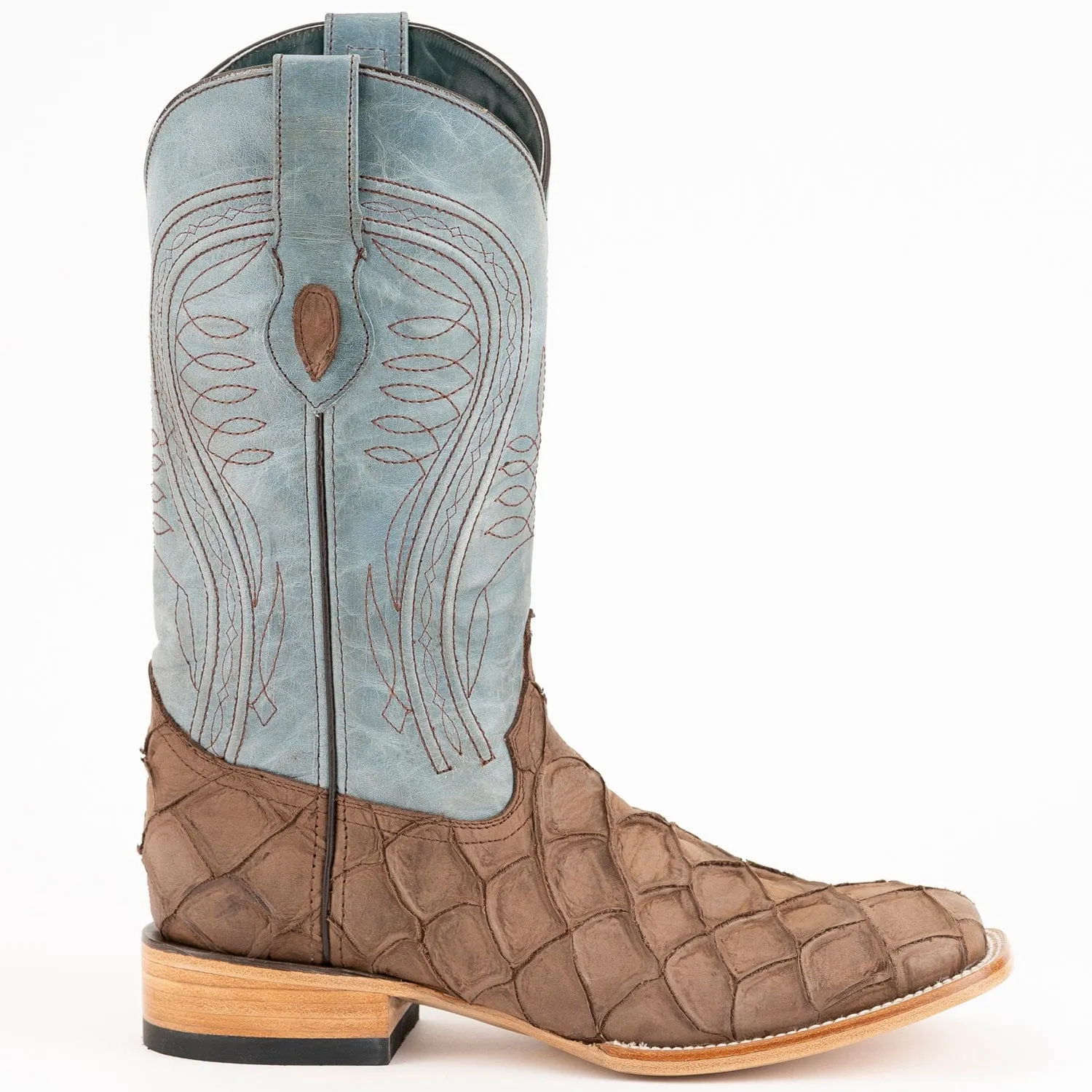 Men's Ferrini Bronco Print Pirarucu Fish Boots 4339310