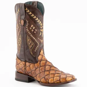 Men's Ferrini Bronco Print Pirarucu Fish Boots 4339361