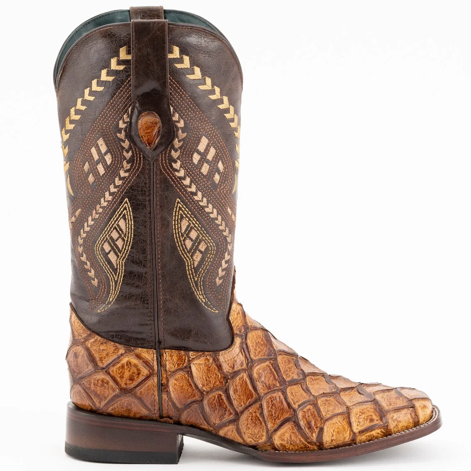 Men's Ferrini Bronco Print Pirarucu Fish Boots 4339361