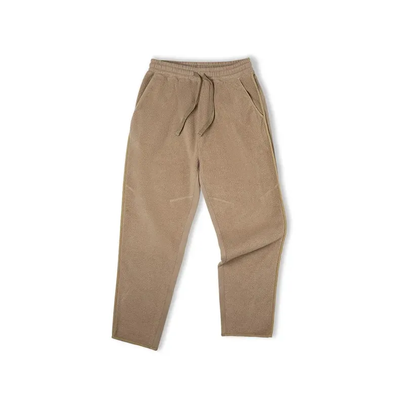 Men's Fleece Knitted Pants with Warm Elastic Waist - Plush Casual Pants