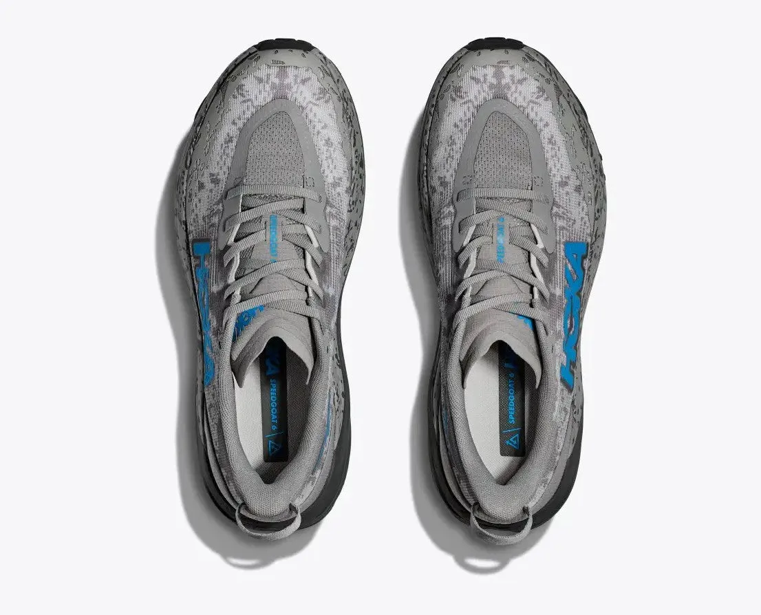 MEN'S HOKA SPEEDGOAT 6 WIDE 1147830GCG COLOR: GALATIC GREY/HOKA BLUE