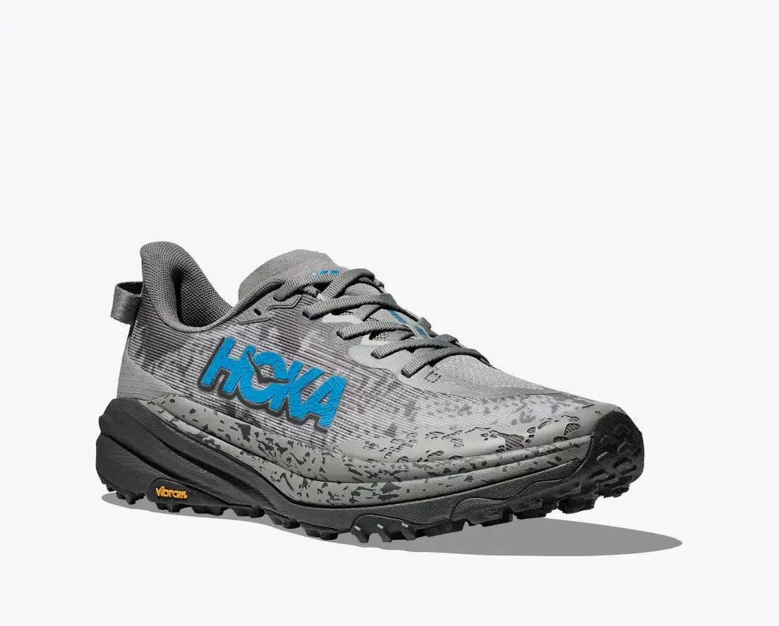 MEN'S HOKA SPEEDGOAT 6 WIDE 1147830GCG COLOR: GALATIC GREY/HOKA BLUE