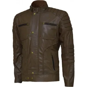 Men's Sheepskin Quilted Leather Jacket