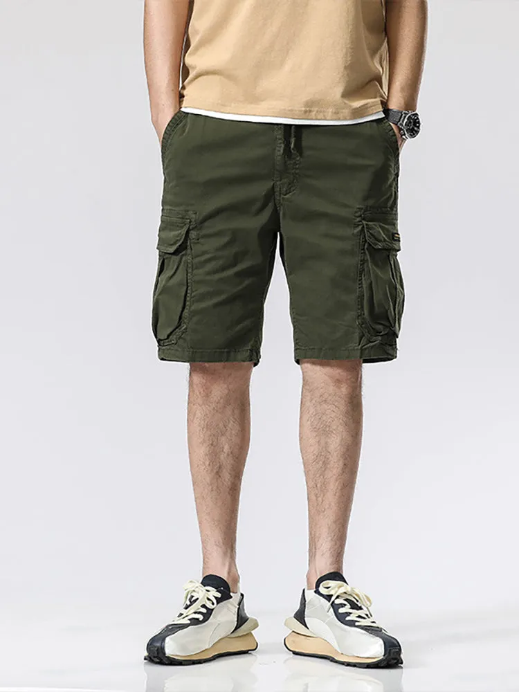 Men'S Solid Color Cargo Shorts