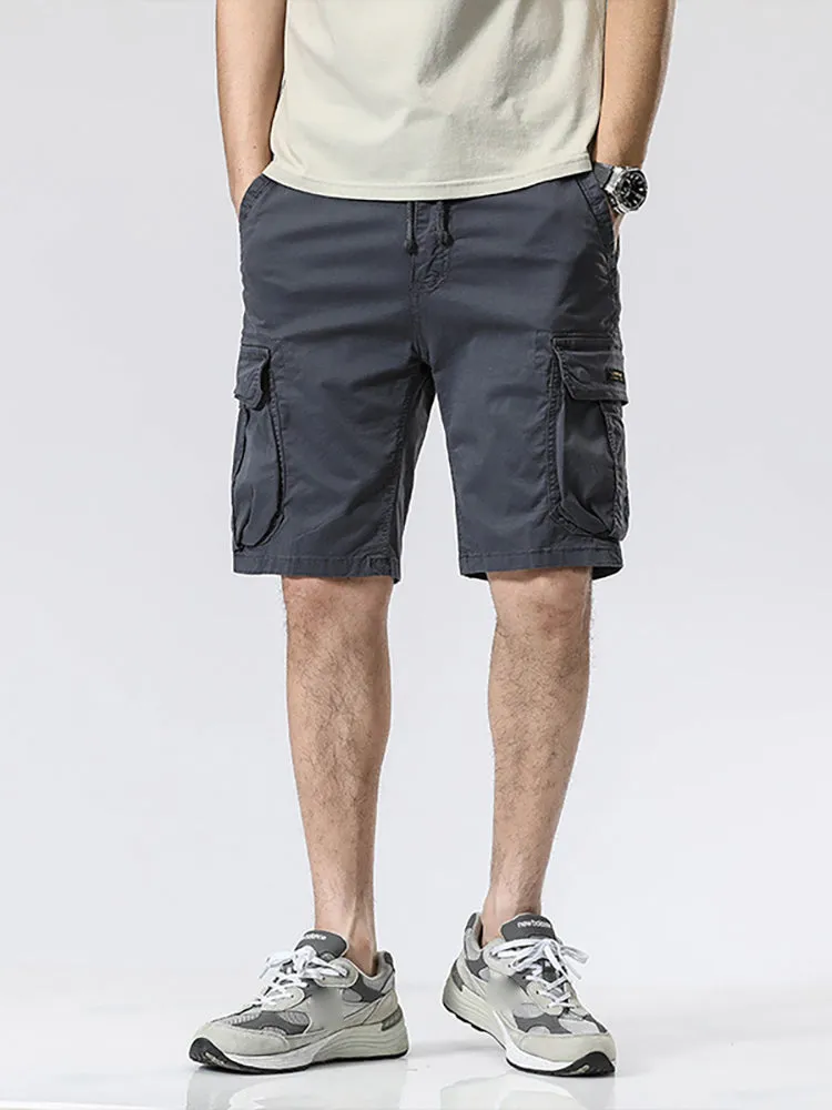 Men'S Solid Color Cargo Shorts