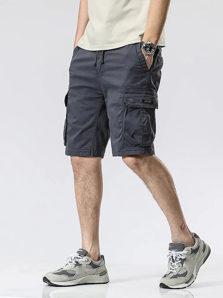 Men'S Solid Color Cargo Shorts