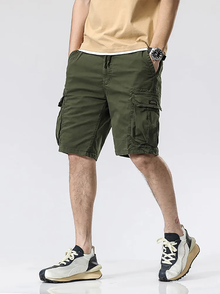 Men'S Solid Color Cargo Shorts