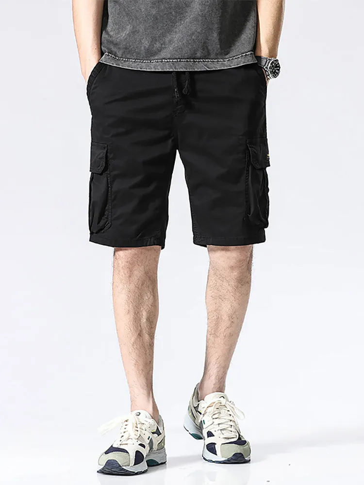 Men'S Solid Color Cargo Shorts