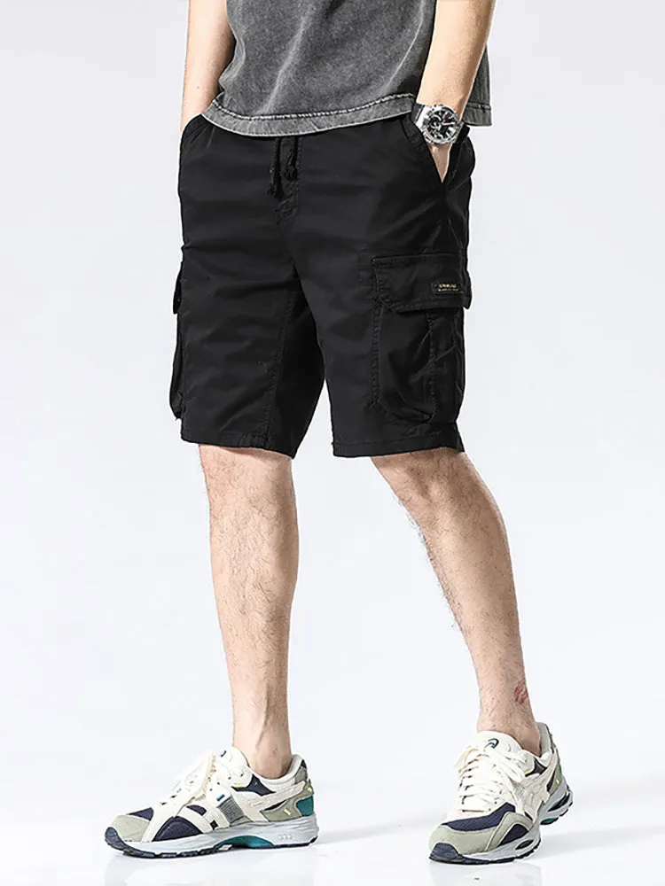 Men'S Solid Color Cargo Shorts