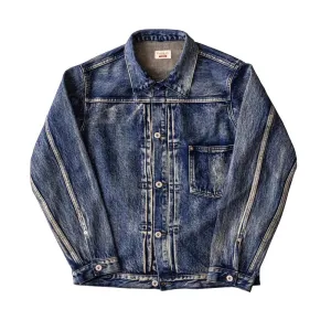 Men's Type I Denim Jacket - Washed Distressed Cowboy Western Style