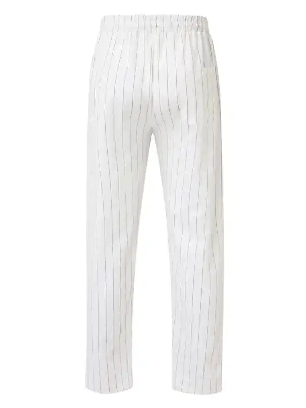 Men’s vertical striped lace-up elastic waist beach pants casual trousers