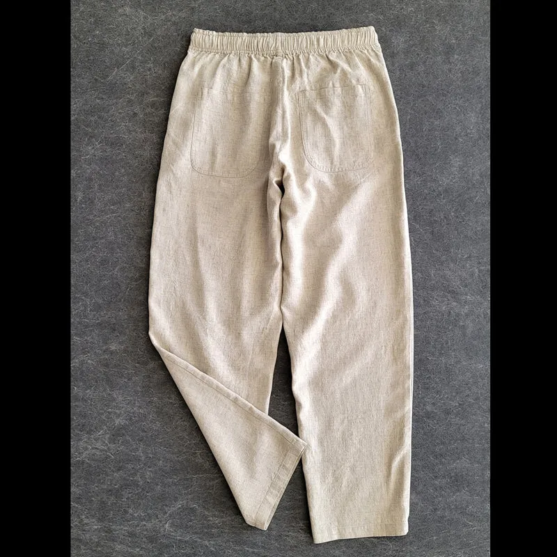 Men's White Linen Pants