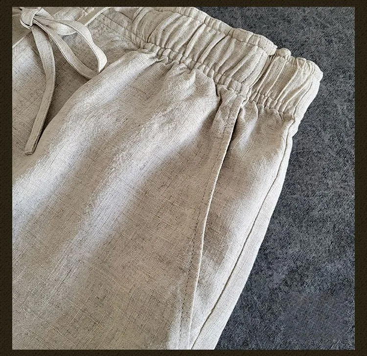 Men's White Linen Pants