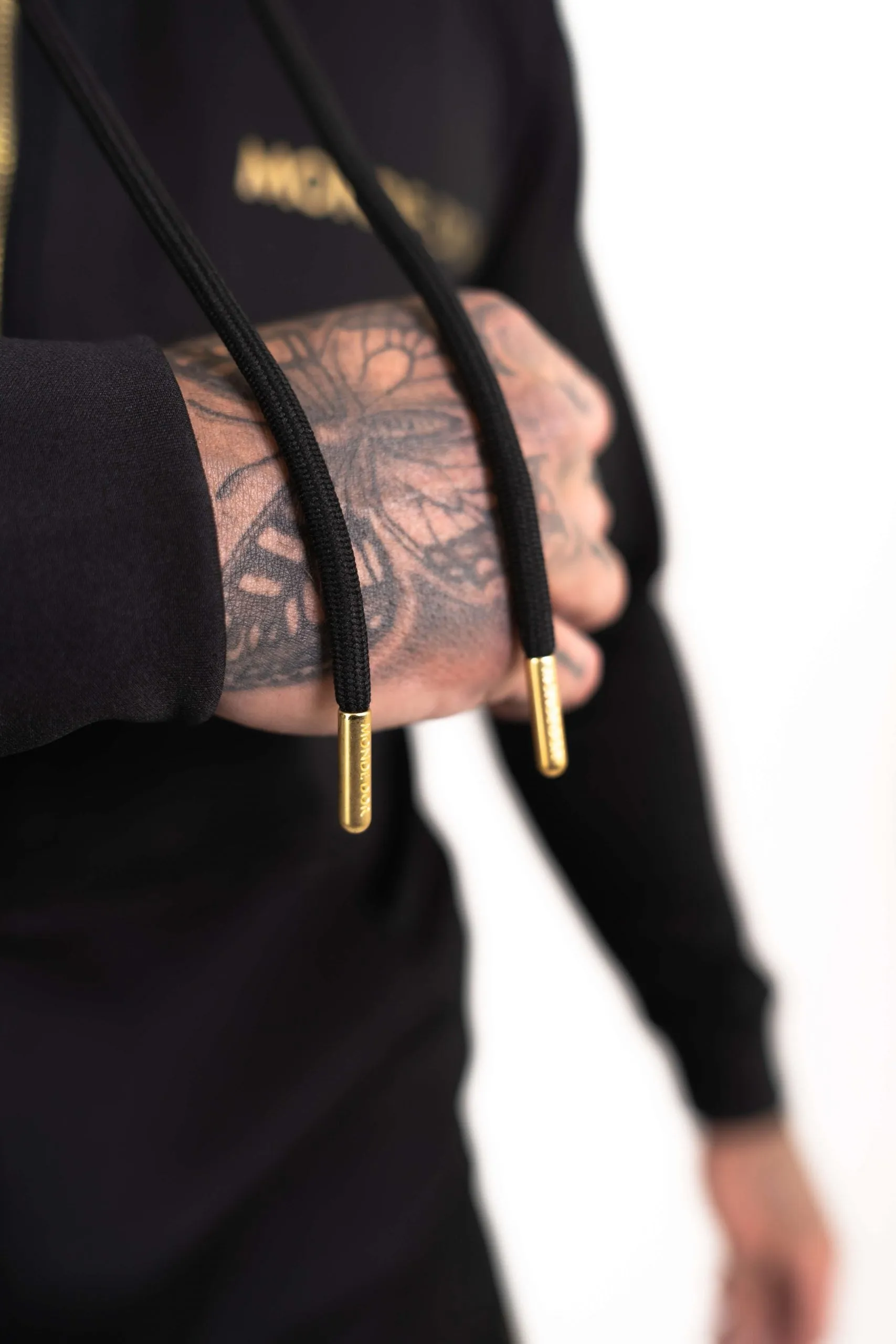 Men's Zip Up Black and Gold Hoodie