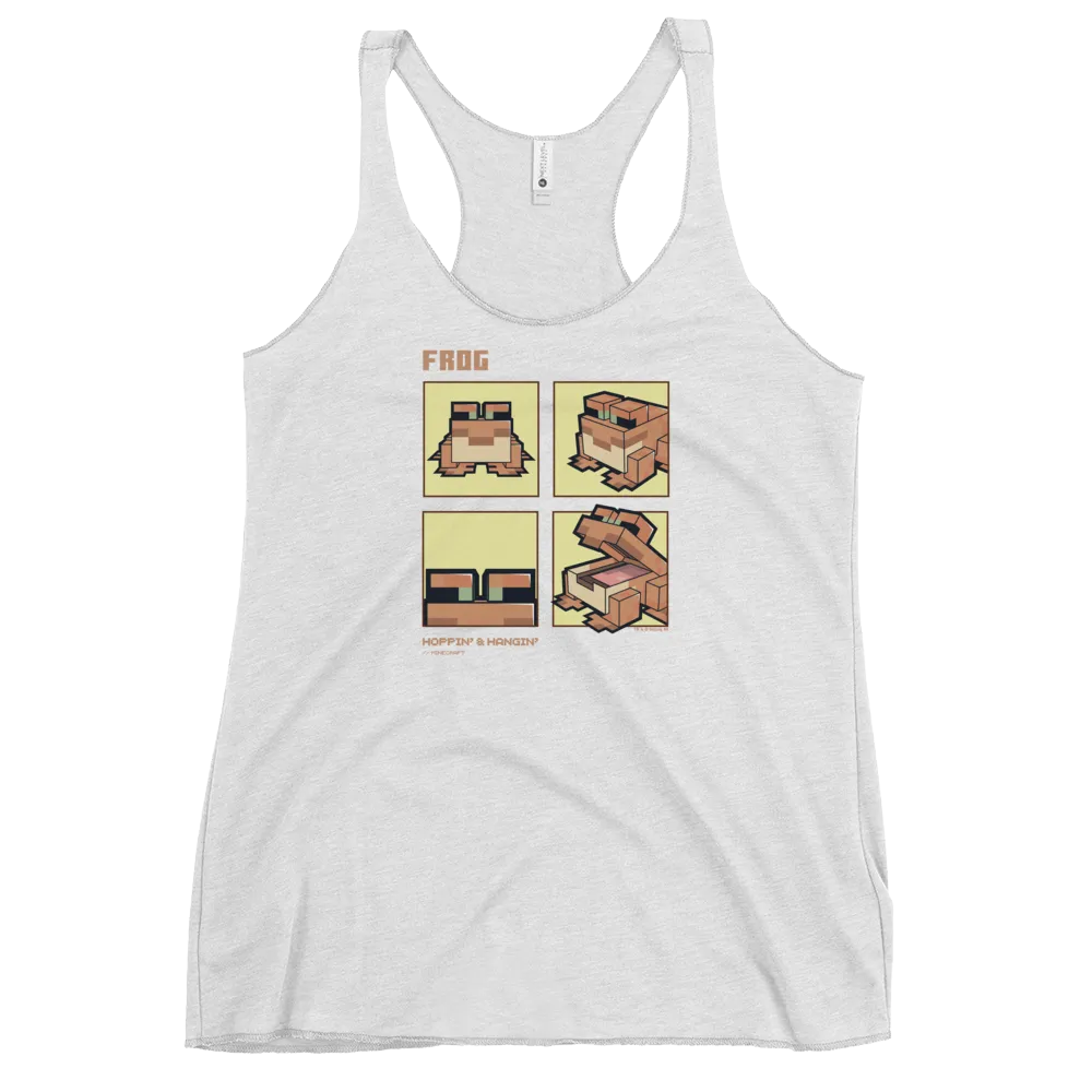 Minecraft Frog Hoppin and Hangin Women's Tri-Blend Racerback Tank Top