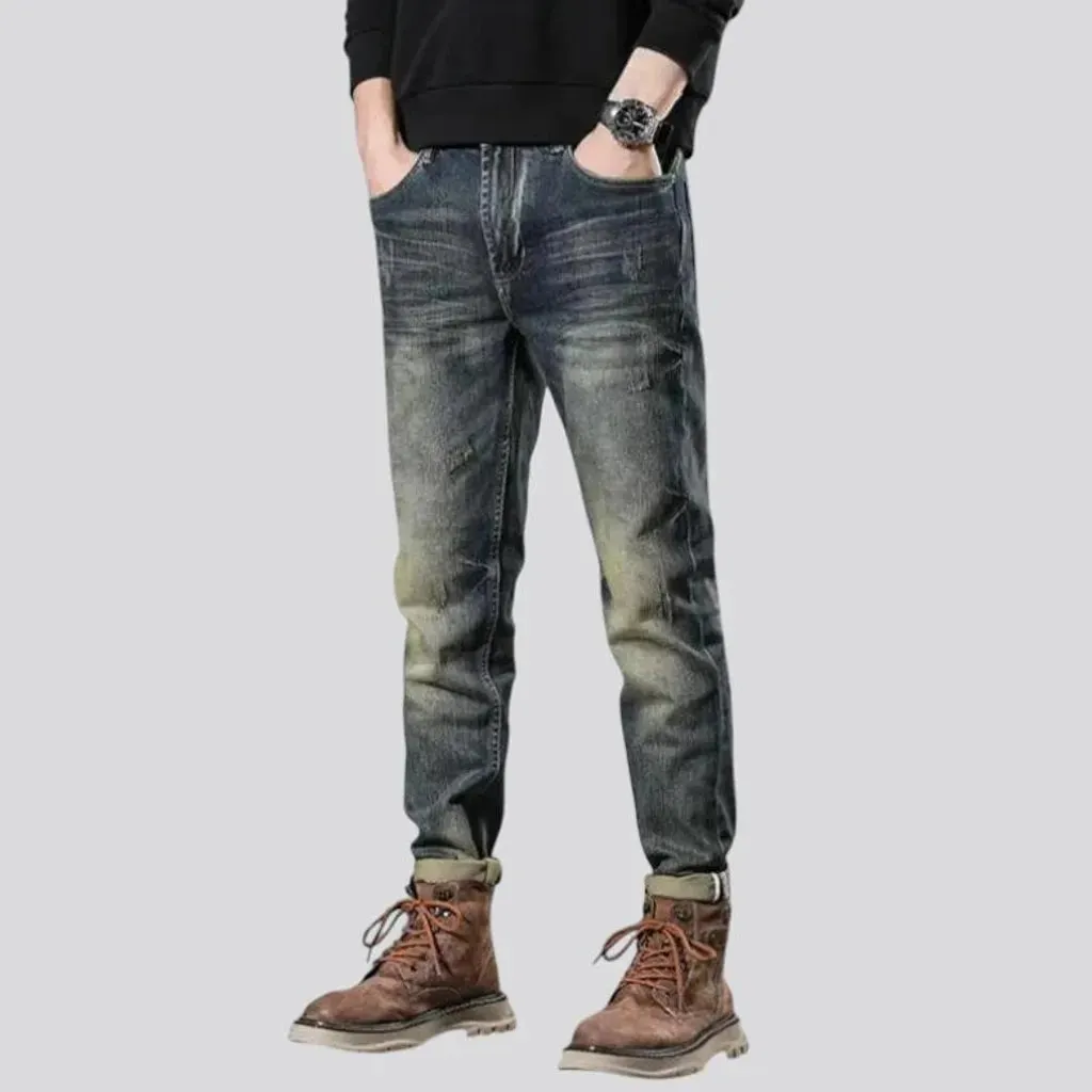 Retro style stretchable jeans for men