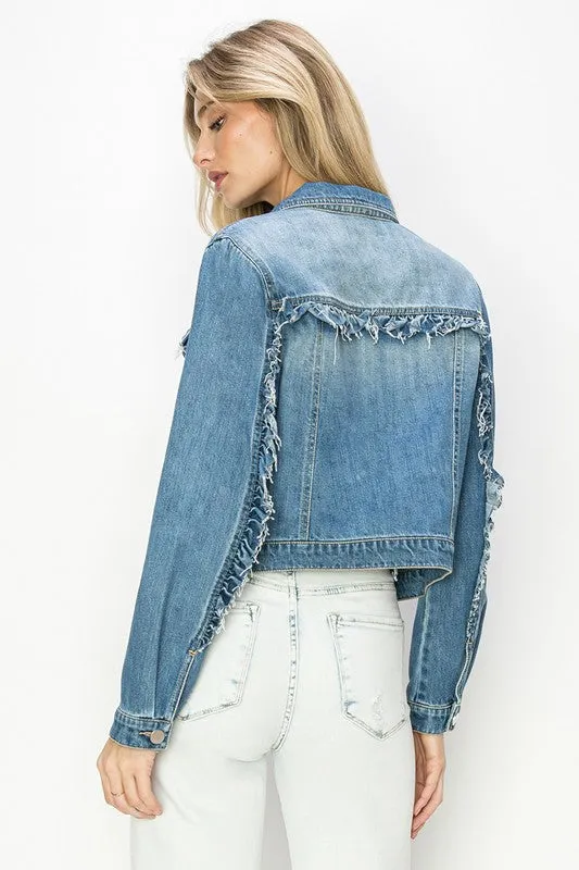 Risen Ruffle Denim Jacket