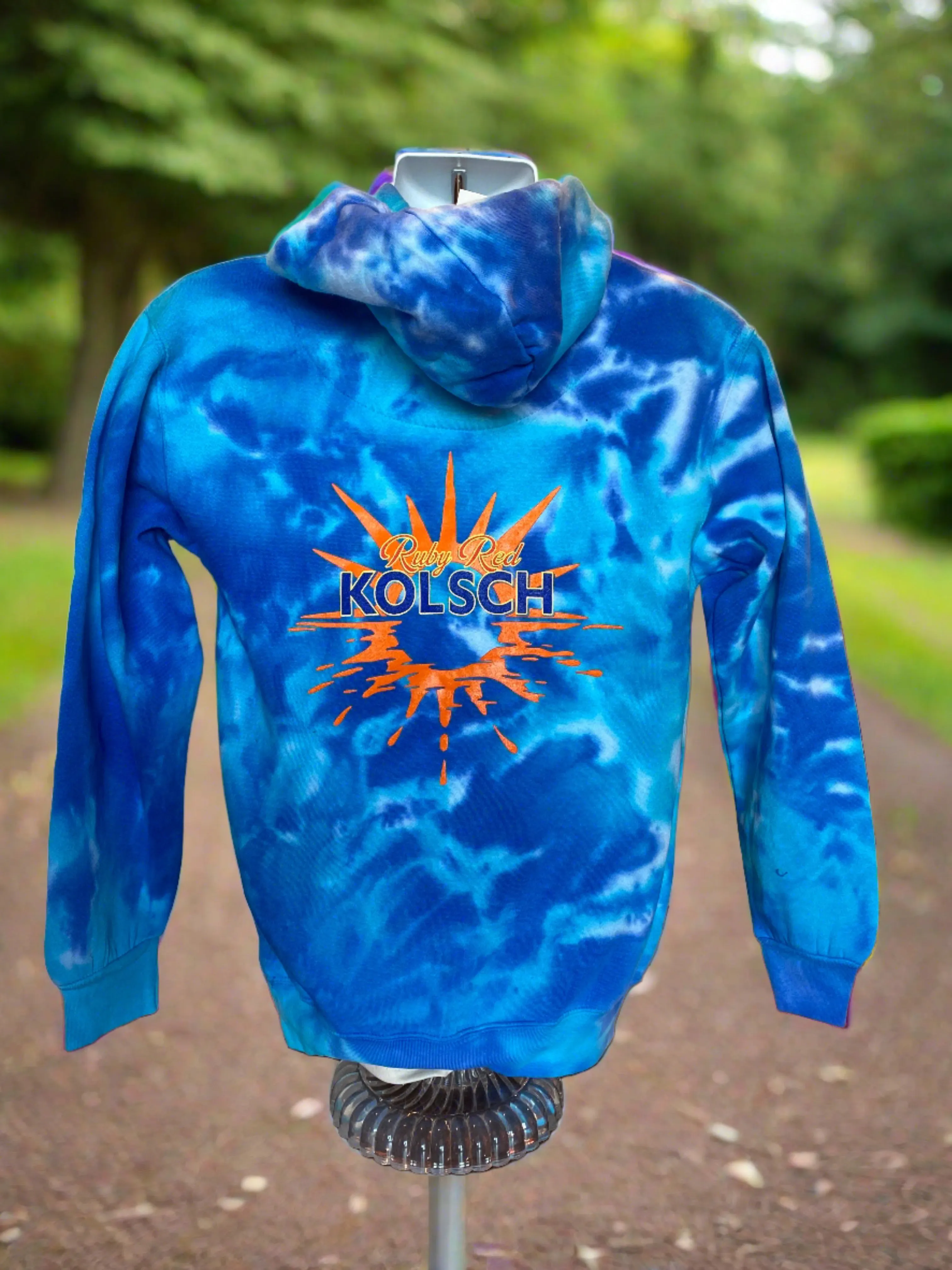 Ruby Red Kolsch Blue Tie dye Hoodie