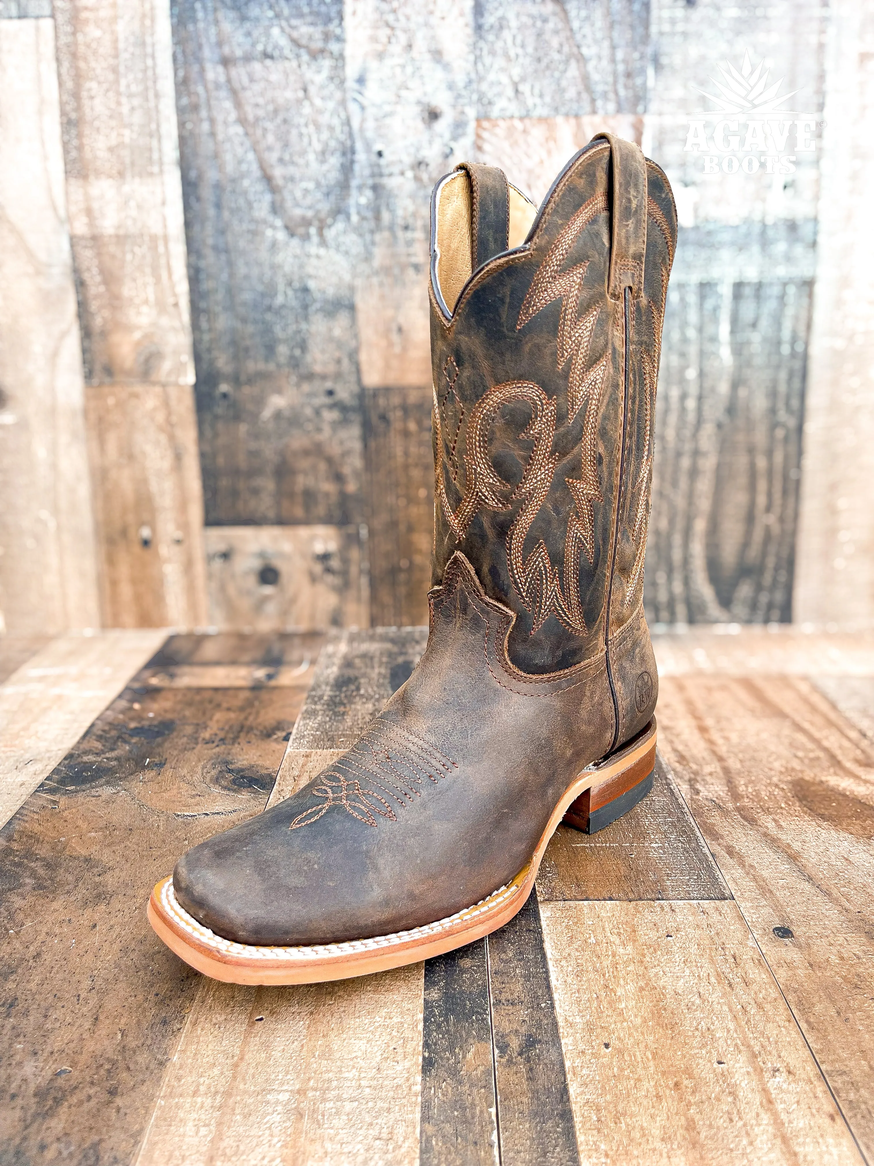 RUSTIC BROWN | MEN SQUARE TOE COWBOY BOOTS