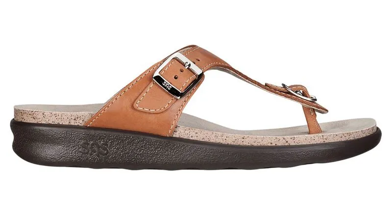 SAS Women's Sanibel T-Strap Slide Sandal CARAMEL