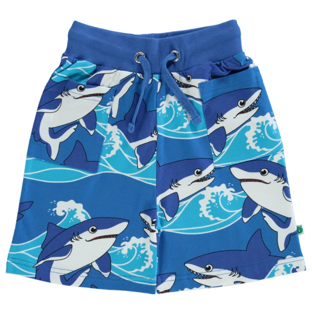 Sharks Shorts in Brilliant Blue - 2 Left Size 2-3 & 11-12 years