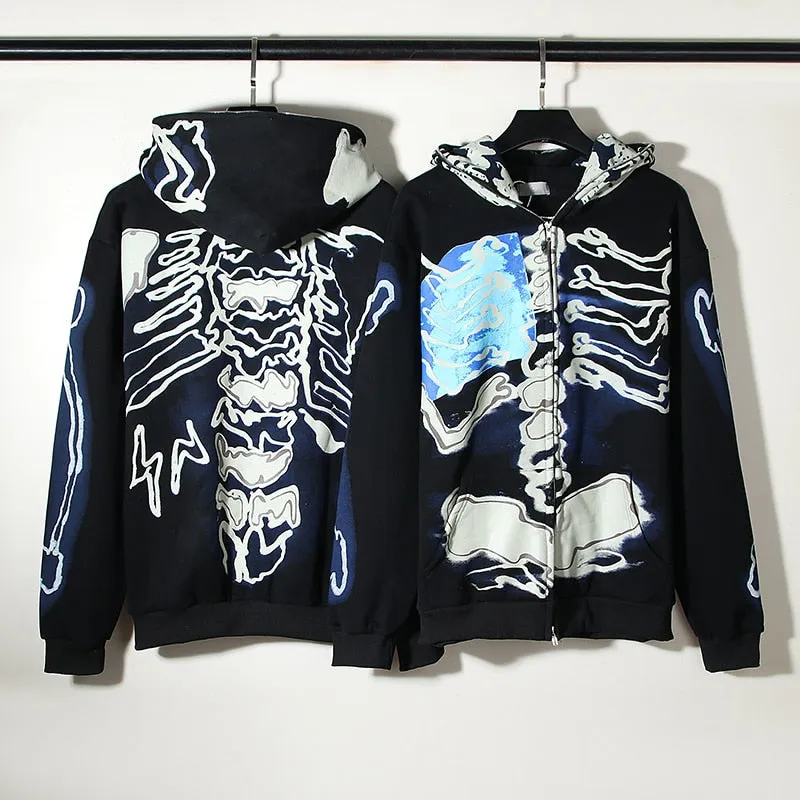 Skeleton Cactus Zip Hoodie