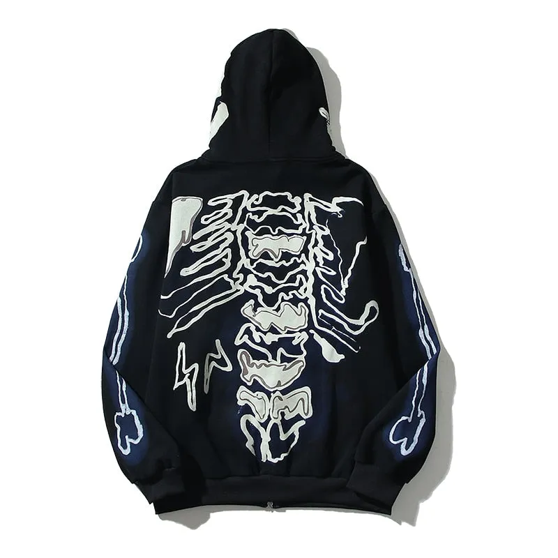 Skeleton Cactus Zip Hoodie