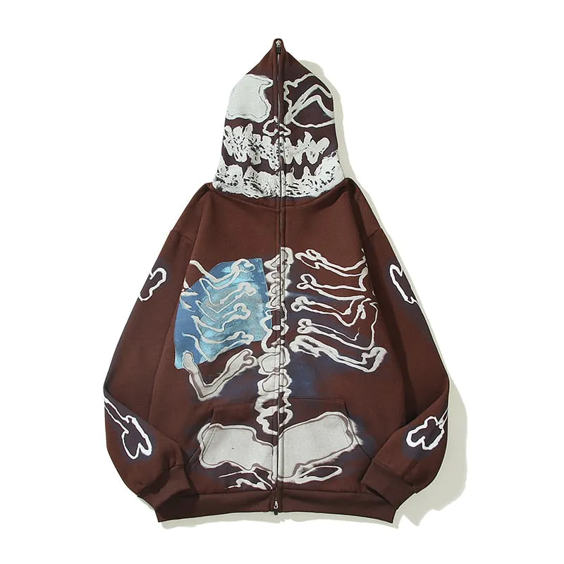 Skeleton Cactus Zip Hoodie