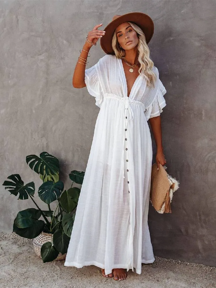 Stay Stylish on the Shore: Women's Casual Tunic Beach Dress for Effortless Summer Chic