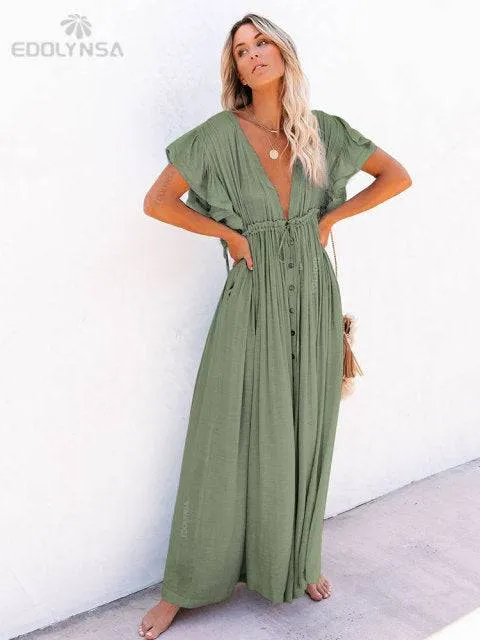 Stay Stylish on the Shore: Women's Casual Tunic Beach Dress for Effortless Summer Chic