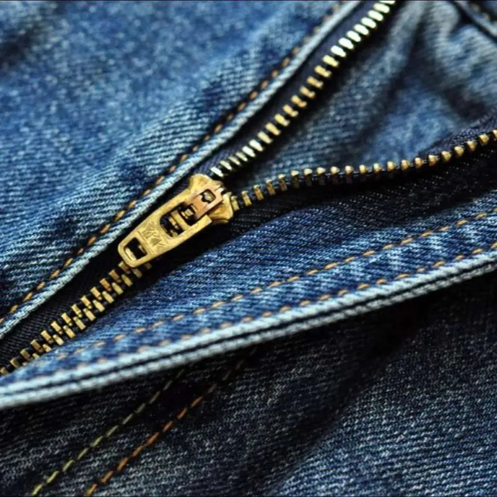 Stitched self-edge jeans
 for men