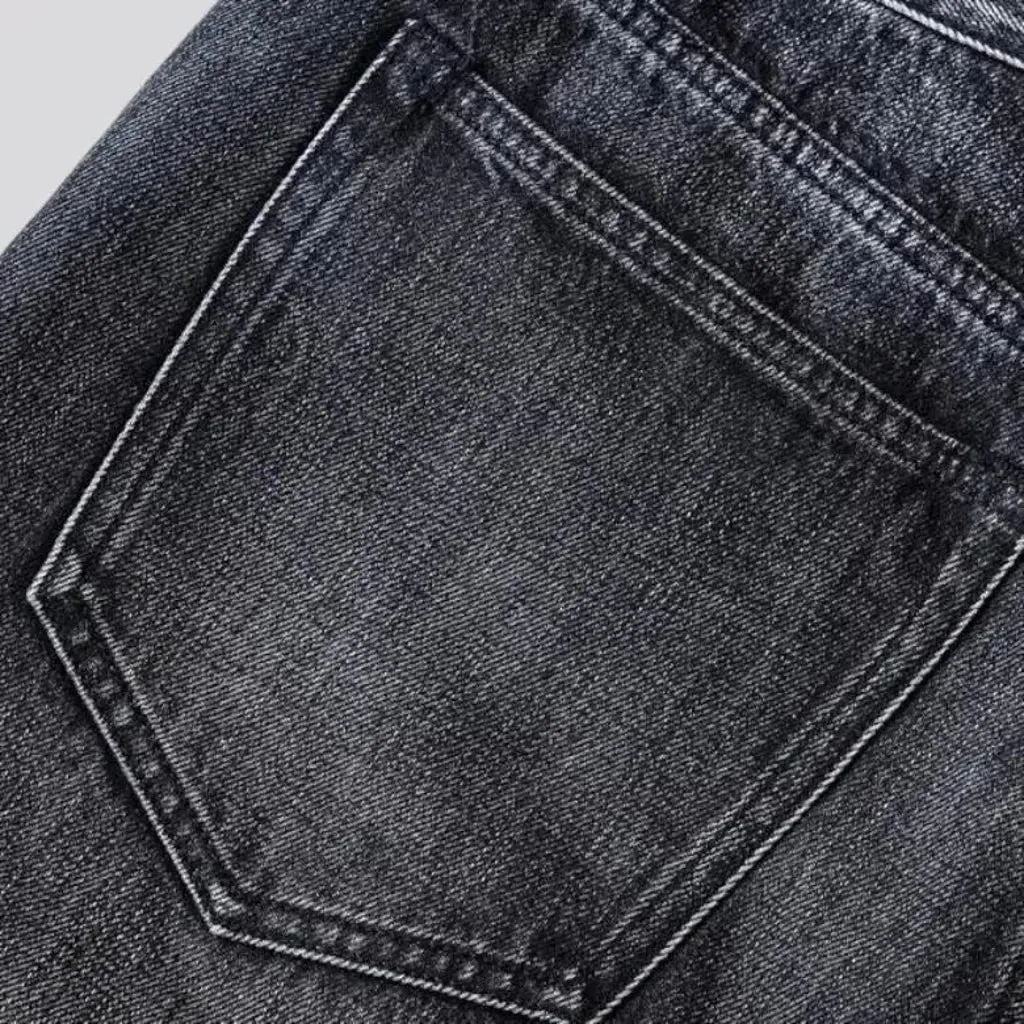 Stonewashed men's self-edge jeans