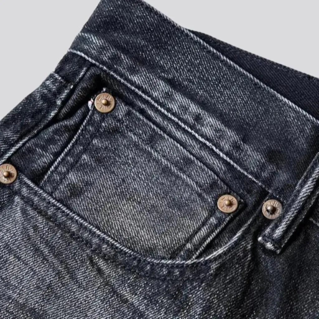 Stonewashed men's self-edge jeans