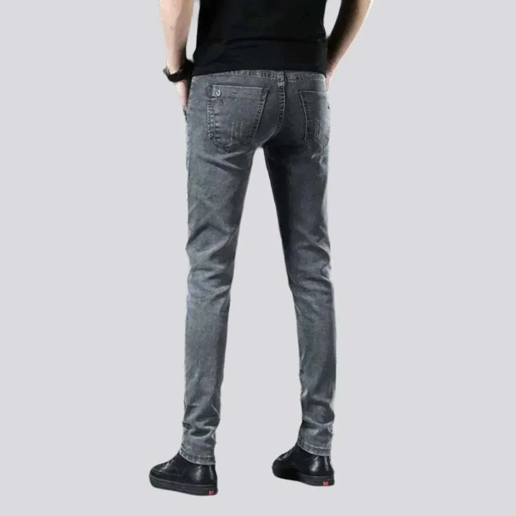 Street men's mid-waist jeans