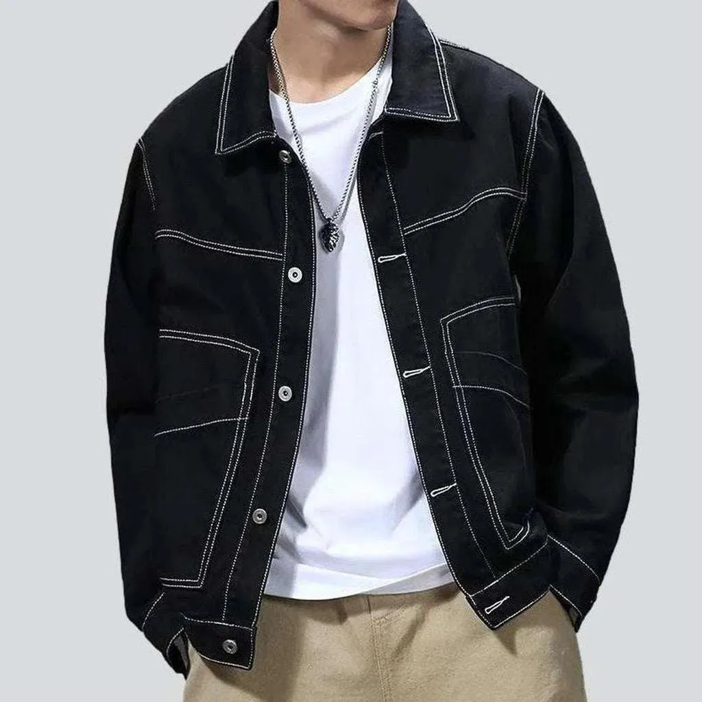 Urban men's black denim jacket