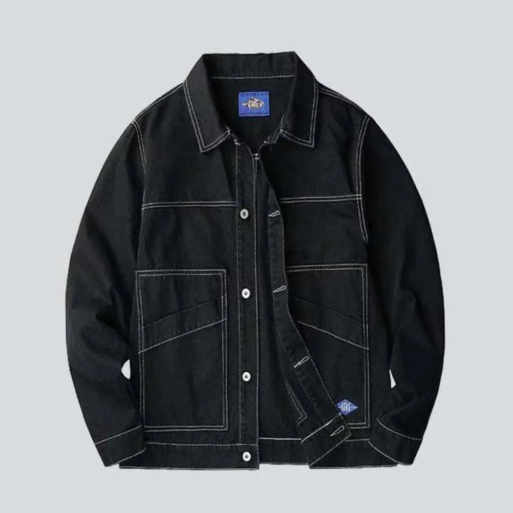 Urban men's black denim jacket