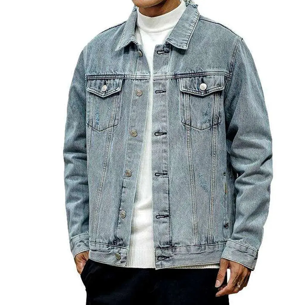 Vintage ripped men's denim jacket