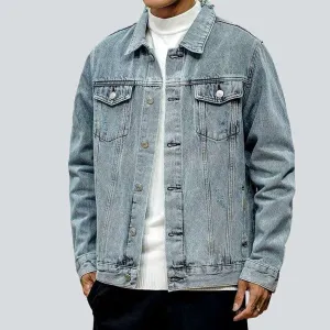 Vintage ripped men's denim jacket