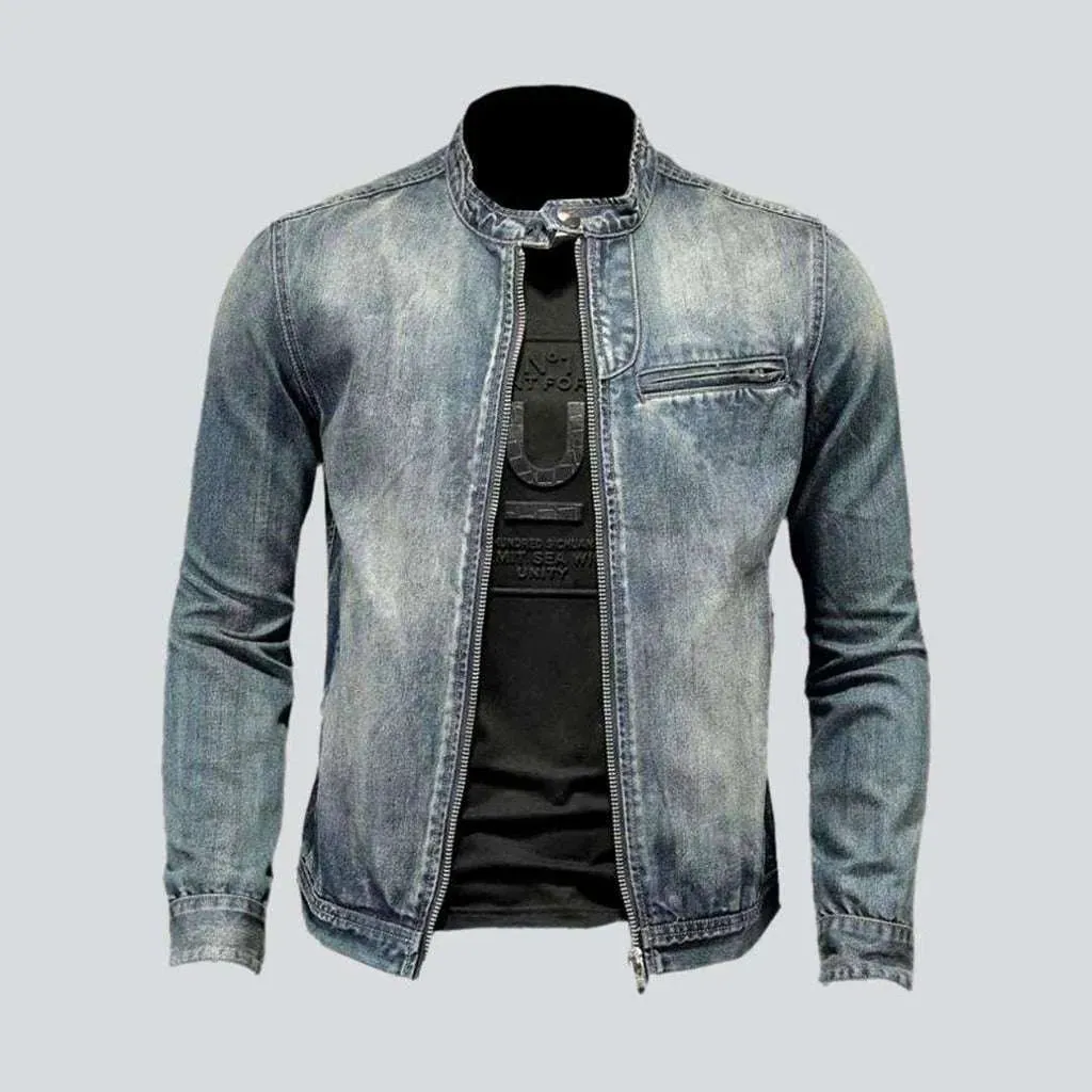 Vintage trendy biker denim jacket