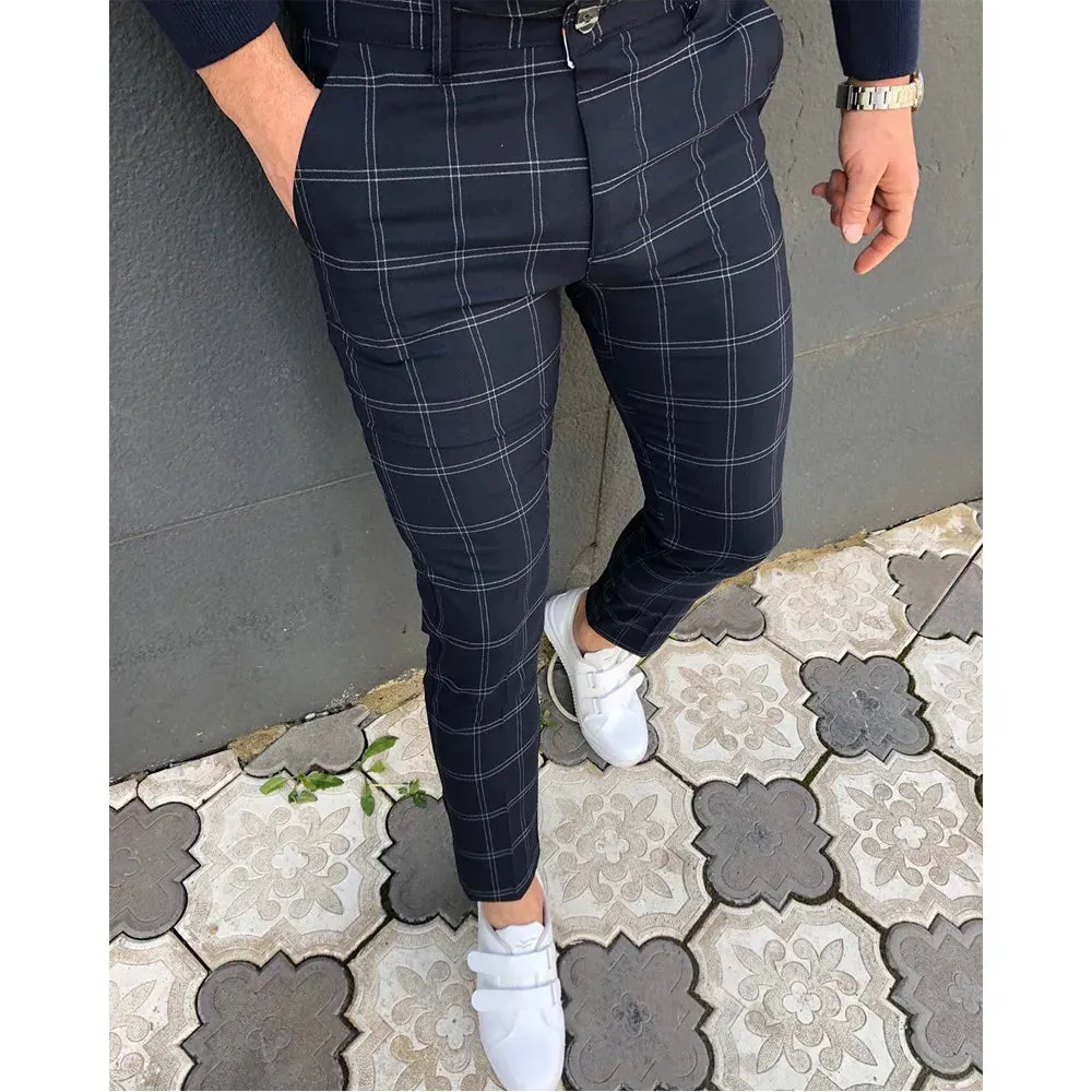 Wiaofellas  -  Simple Business Casual Men's Long Pants Retro Fashion Straight Leg Pants Men's Fashionable Temperament Office Suit Pants MA2