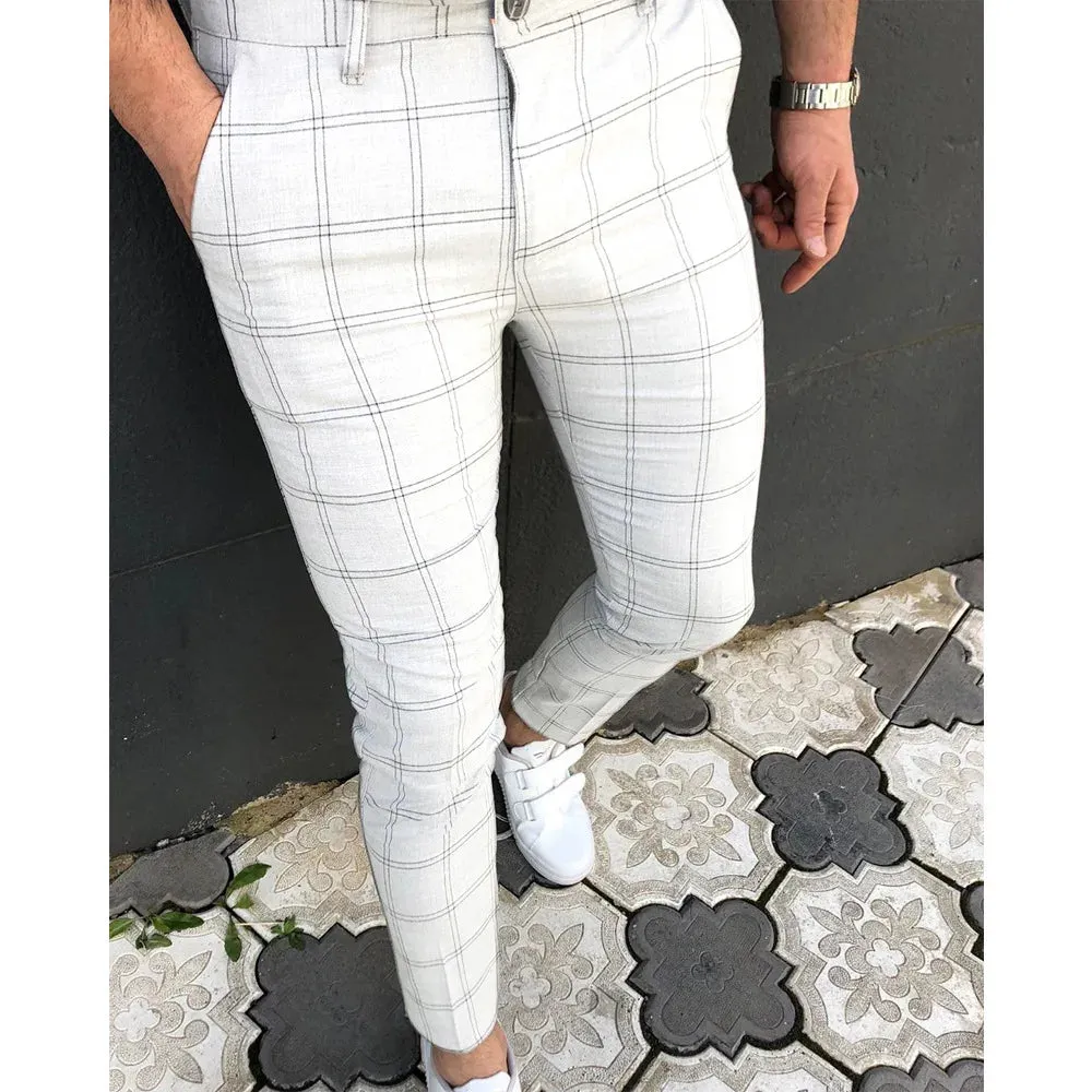 Wiaofellas  -  Simple Business Casual Men's Long Pants Retro Fashion Straight Leg Pants Men's Fashionable Temperament Office Suit Pants MA2