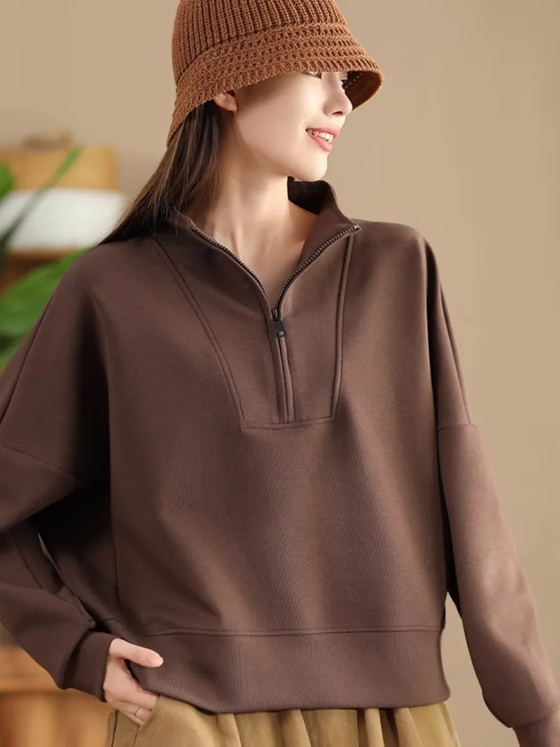 Women's Trendy & Modern Half Open Collar Sweater